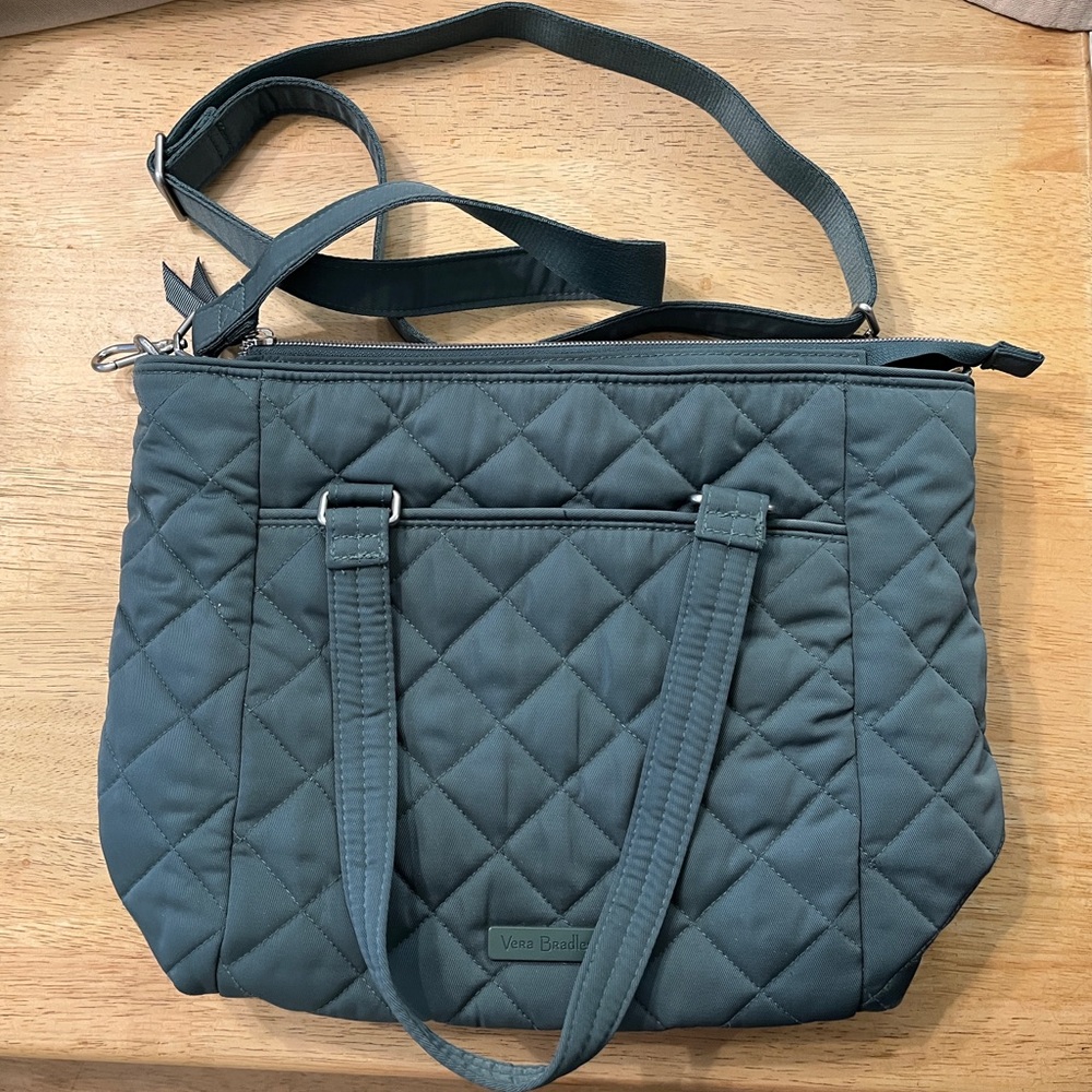 Vera Bradley performance twill shoulder bag olive leaf